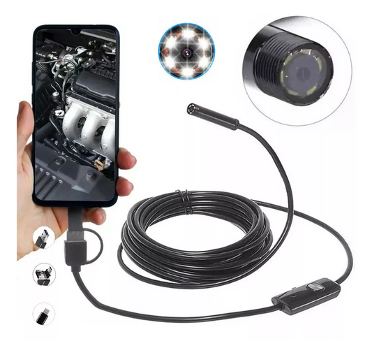 Microcâmera Inspeção Sonda Endoscópica USB - Para Encontrar e Explorar Coisas pelo Celular