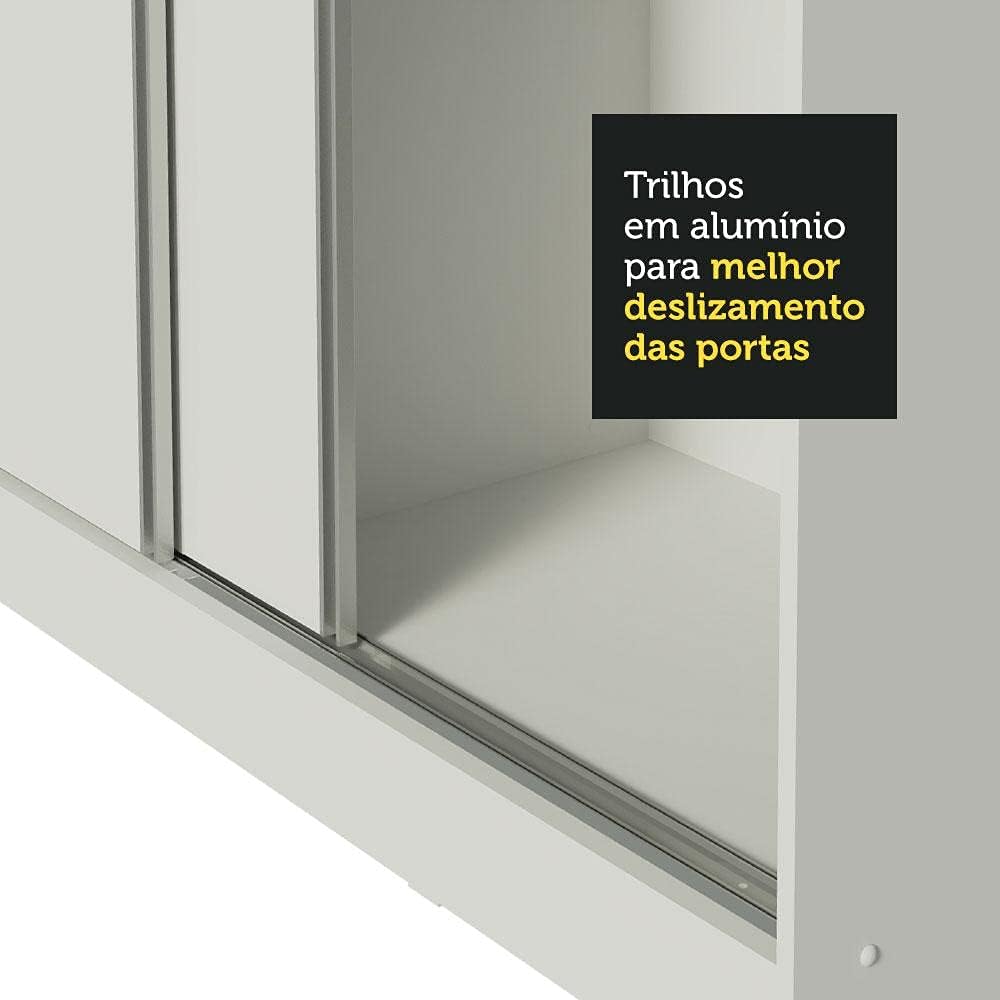 Guarda Roupa Casal 100% MDF com Espelho Tarimo Royale 3 Portas de Correr