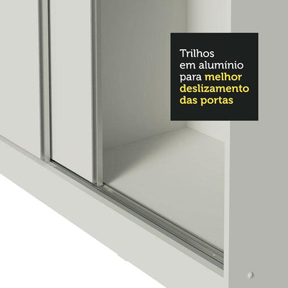 Guarda Roupa Casal 100% MDF com Espelho Tarimo Royale 3 Portas de Correr