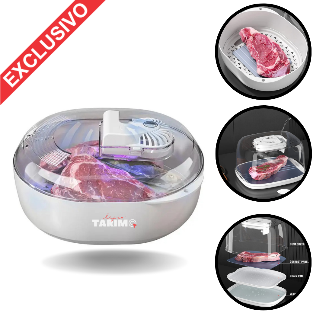 Máquina de Descongelar Rápido Thawer Max Tarimo -  Descongela Alimentos Rapidamente em Bandeja 360º 4 em 1 Portátil Sem Fio