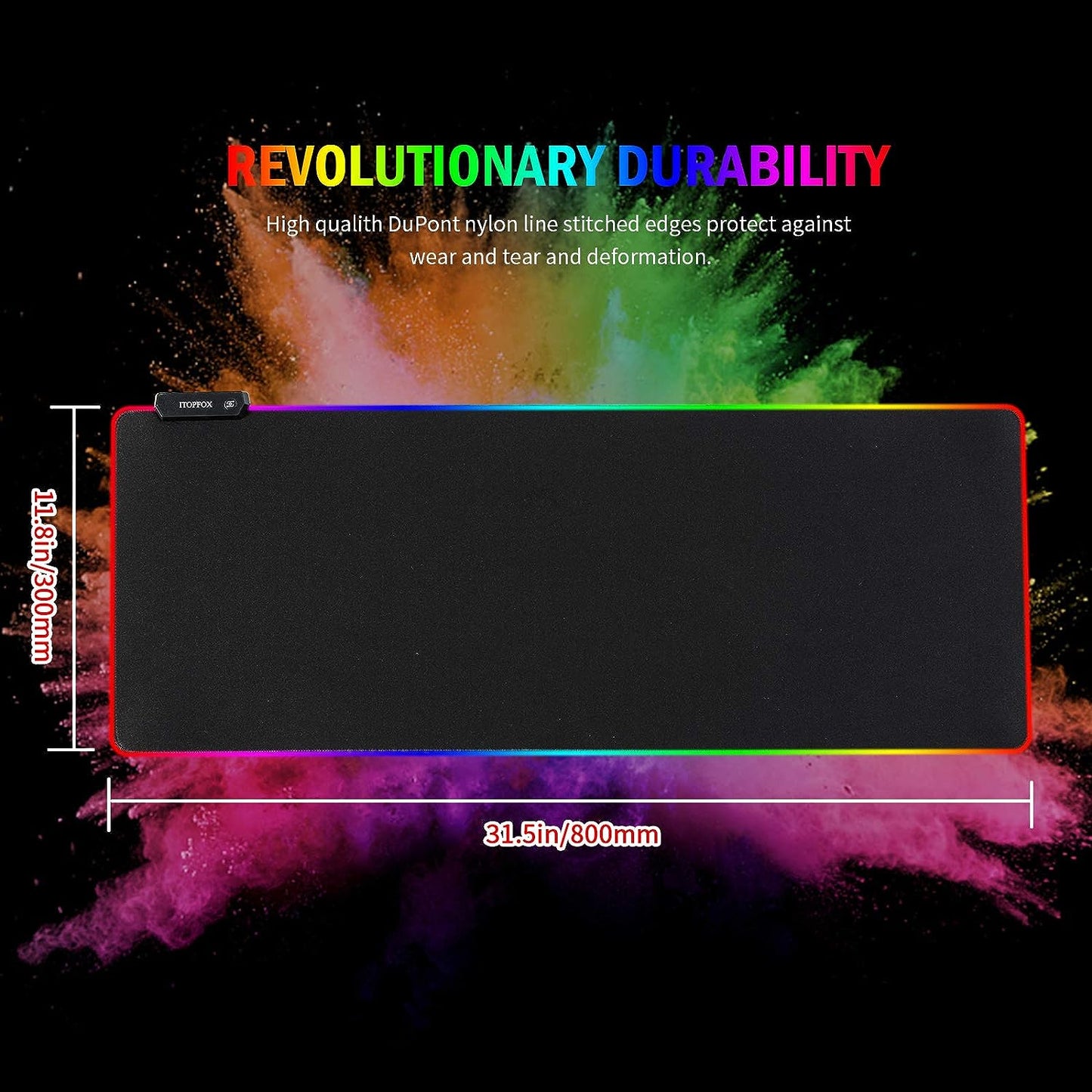 Mouse Pad USB Grande RGB Led Antiderrapante
