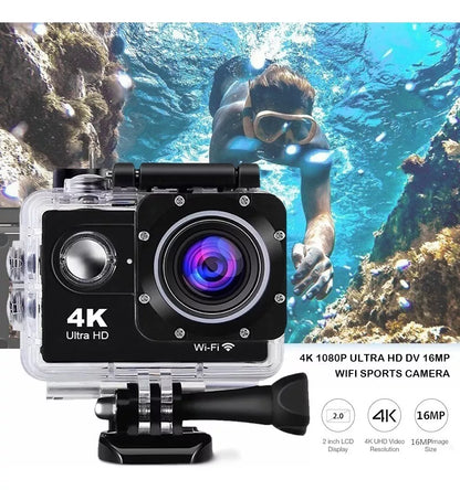 Câmera Filmadora Hd 4k Wi Fi Mergulho Capacete Bike Ciclismo