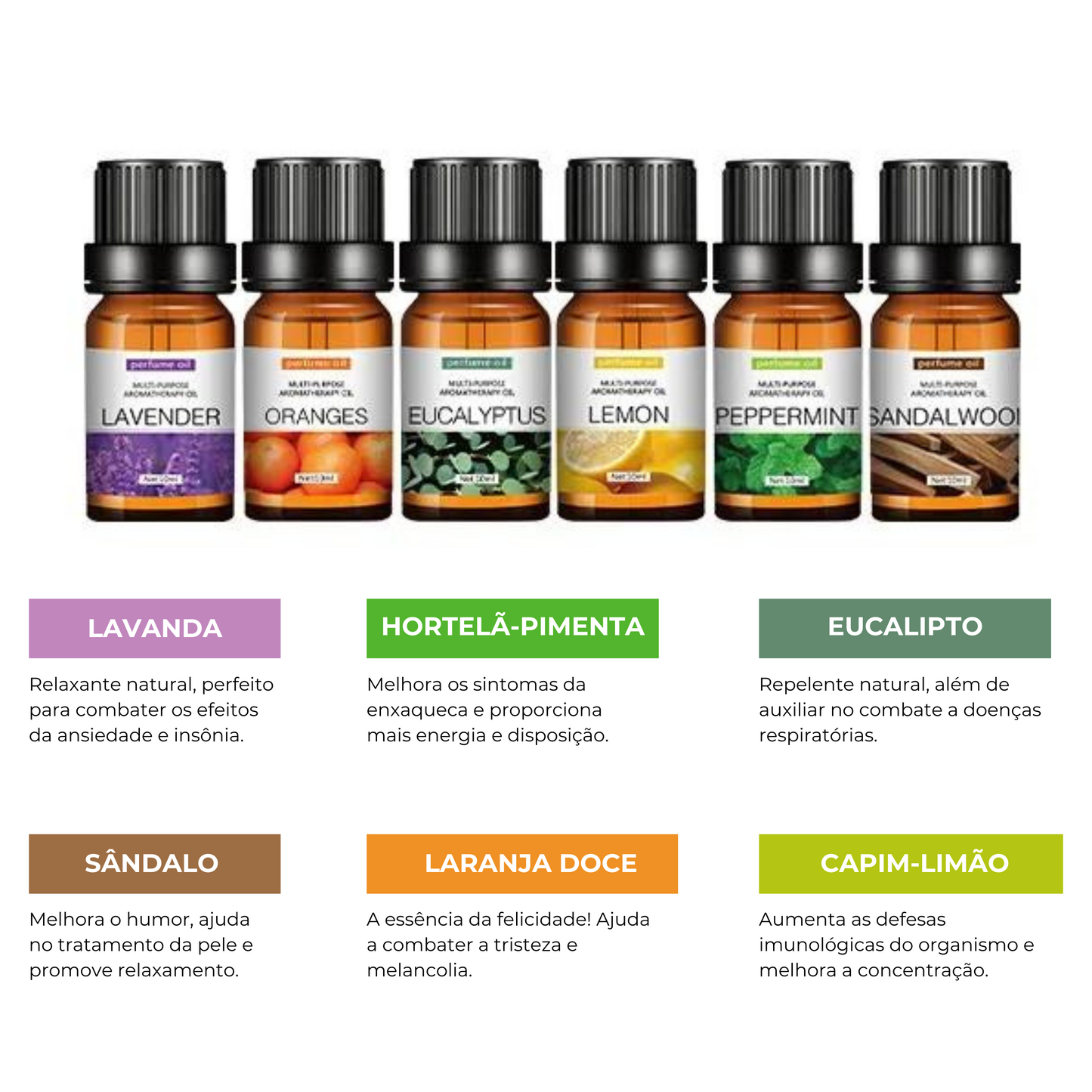 Kit Óleos Essenciais MORITA - 6 unidades