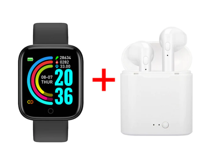 Smartwatch Inteligente + Fone Sem Fio Bluetooth