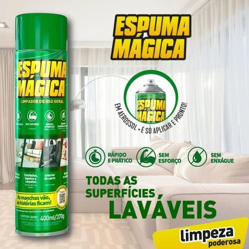 Spray de Espuma Mágica Pro Max™ - Remove Manchas, Multiuso com Limpeza Profunda + BRINDE EXCLUSIVO - Fusion Express